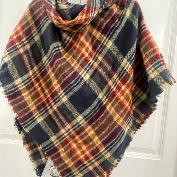 Mixit Multicolor Plaid Poncho - Picture 4 of 5